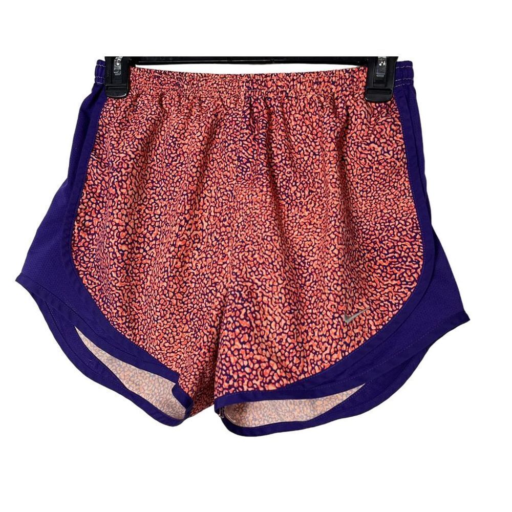 Nike Dri-Fit Women's S Orange Leopard Print Running Athletic Shorts